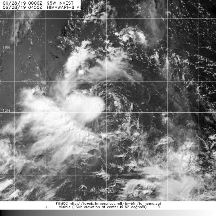 0450UTC: PARTIALLY SHEARED SYSTEM BUT SATELLITE SIGNATURE APPEARS TO BE IMPROVING