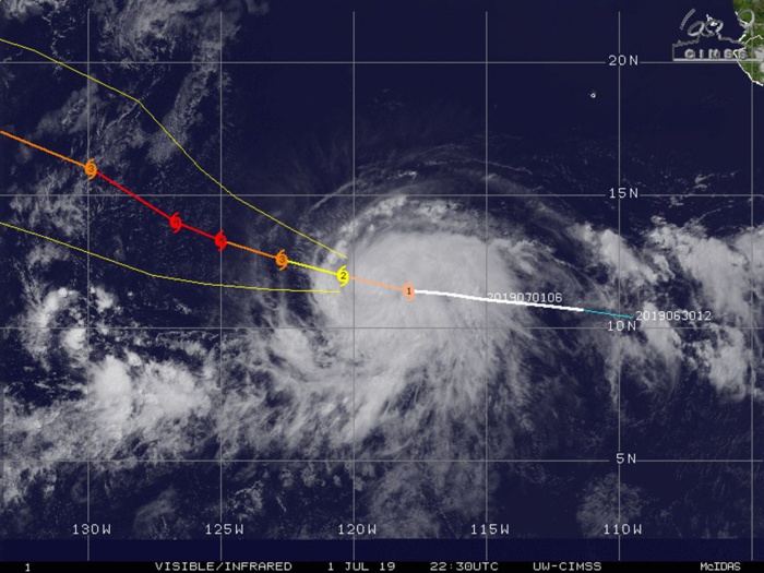 BARBARA(02E) now a category 1 US, intensifying rather rapidly with peak intensity(CAT 4) possible before 36hours BARBARA(02E) now a category 1 US, intensifying rather rapidly with peak intensity(CAT 4) possible before 36hours