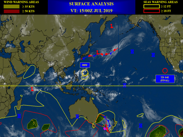 INVEST 98W: northwest track and gradual intensification possible next 24/48hours. Area now MEDIUM