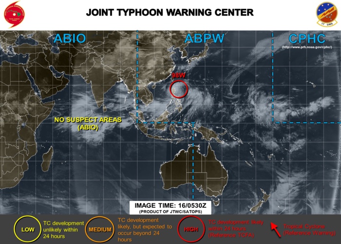 INVEST 98W: the area is now HIGH albeit still poorly organized