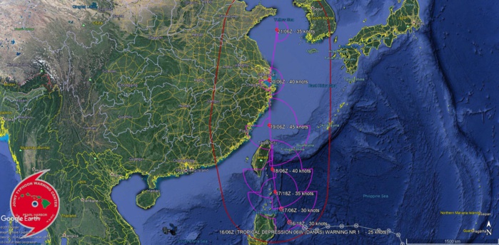 WARNING 1/JTWC. FORECAST PEAK INTENSITY OF 45KNOTS IN 72H