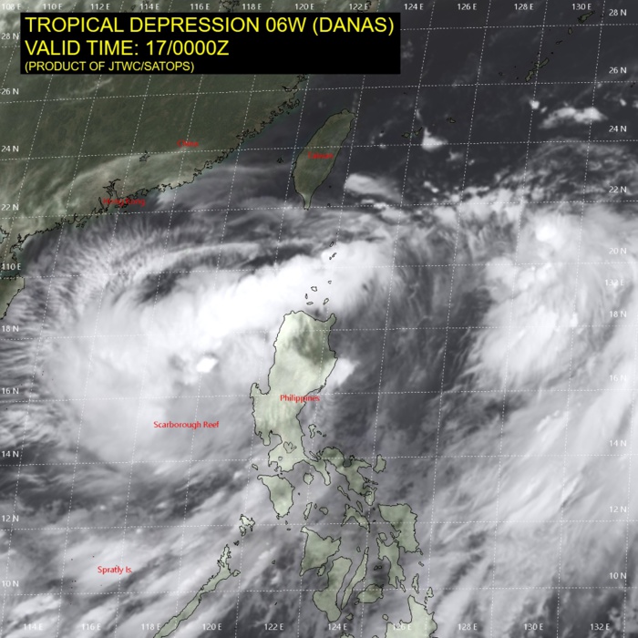 TS DANAS(06W) still poorly organized with a fully exposed center