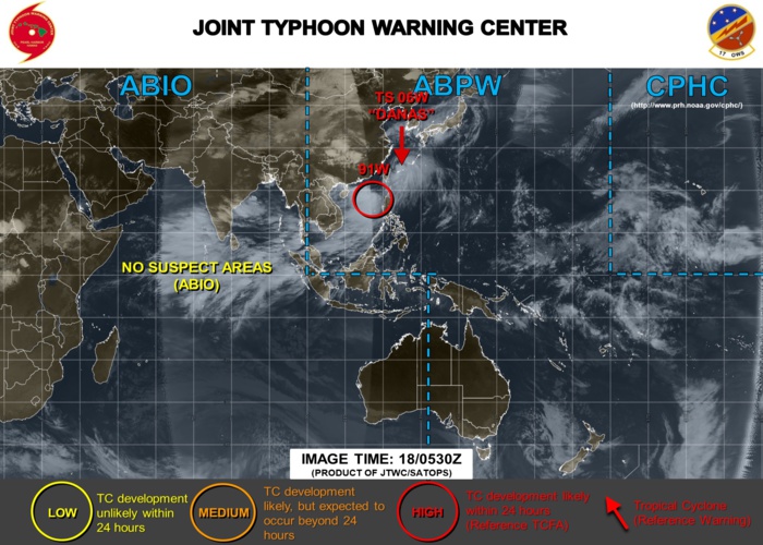 INVEST 91W is upgraded to HIGH but possible intensification does appear limited