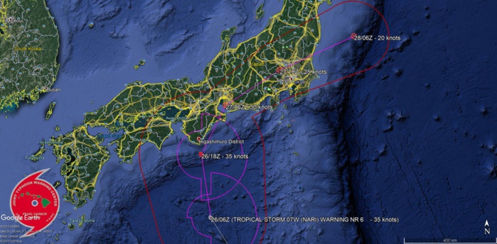 WARNING 6. INTENSITY FORECAST TO REMAIN NEAR 35KNOTS FOR THE NEXT 12/18HOURS BEFORE WEAKENING TREND. WARNING 6. INTENSITY FORECAST TO REMAIN NEAR 35KNOTS FOR THE NEXT 12/18HOURS BEFORE WEAKENING TREND.