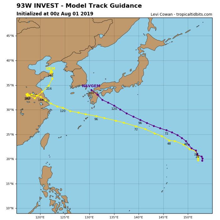 93W: TRACK AND INTENSITY GUIDANCE 93W: TRACK AND INTENSITY GUIDANCE