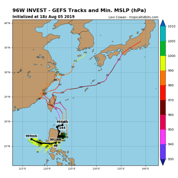 INVEST 96W: TRACK AND INTENSITY GUIDANCE