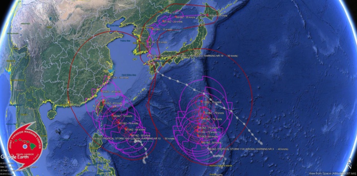 Lekima(10W): faster intensification possible. Krosa(11W): intensifying. 09W, 96W and 95B updates.
