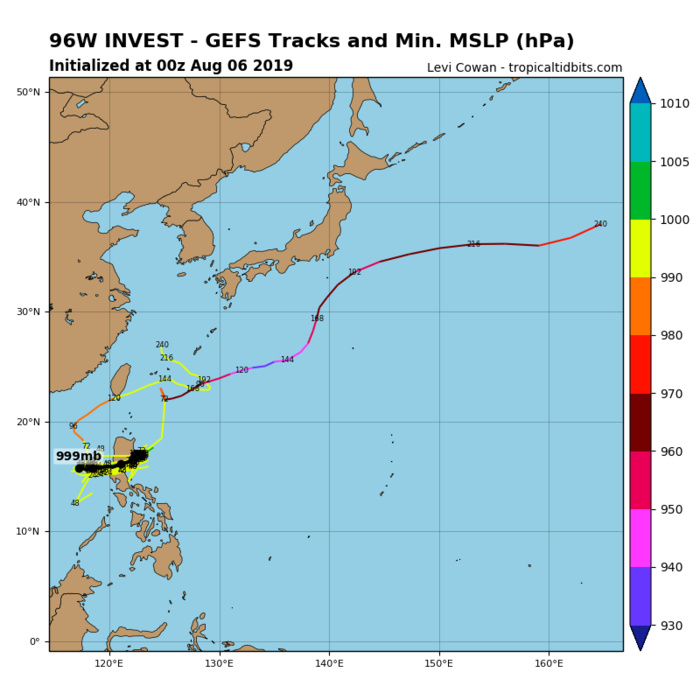INVEST 96W: TRACK AND INTENSITY GUIDANCE
