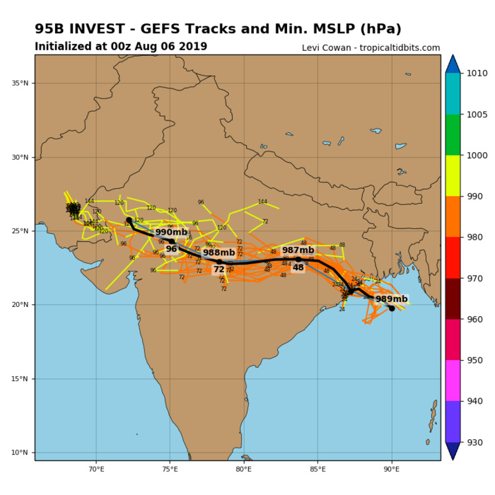 INVEST 95B: TRACK AND INTENSITY GUIDANCE INVEST 95B: TRACK AND INTENSITY GUIDANCE