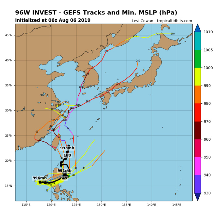 INVEST 96W: TRACK AND INTENSITY GUIDANCE