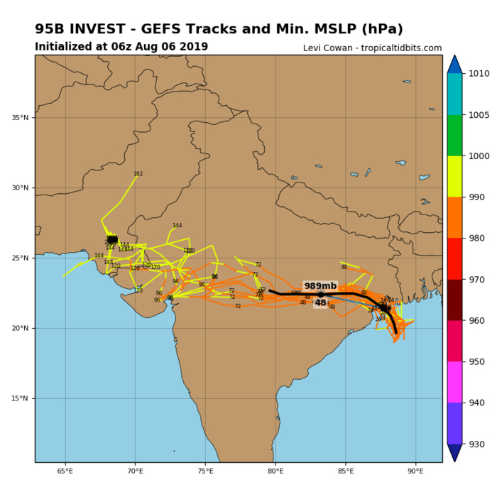 INVEST 95B: TRACK AND INTENSITY GUIDANCE INVEST 95B: TRACK AND INTENSITY GUIDANCE