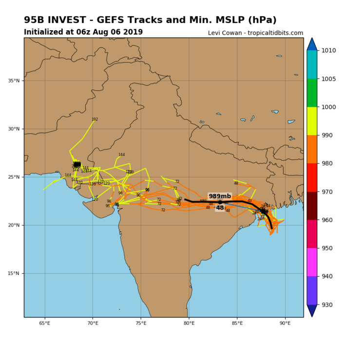 INVEST 95B: TRACK AND INTENSITY GUIDANCE