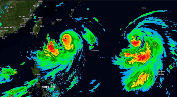 07/14UTC. RAPIDLY INTENSIFYING TY LEKIMA(10W) AND TS KROSA(11W).