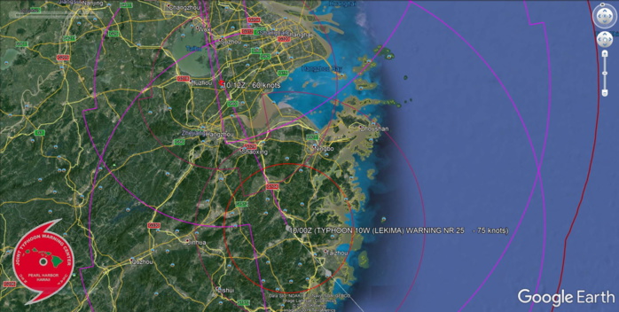 LEKIMA(10W): WARNING 25. OVERLAND AND TRACKING TO THE WEST OF SHANGHAI WITHIN 24H LEKIMA(10W): WARNING 25. OVERLAND AND TRACKING TO THE WEST OF SHANGHAI WITHIN 24H