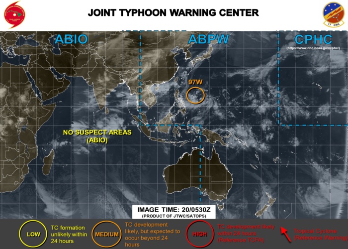 Invest 97W: moderate chances of development within 24h