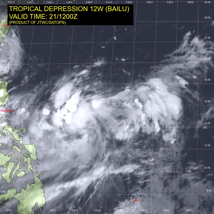 TD Bailu(12W) forecast to reach Typhoon intensity near Taiwan before 72h