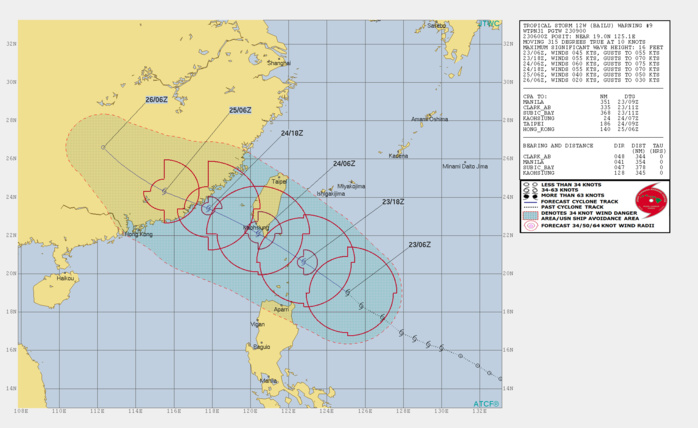 TS Bailu(12W) showing signs of organisation, approaching southern Taiwan TS Bailu(12W) showing signs of organisation, approaching southern Taiwan