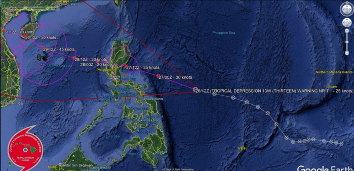 Invest 99W now TD 13W, slowly consolidating and approaching Luzon