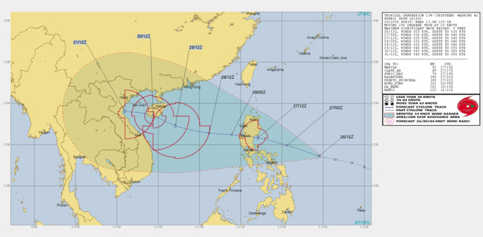 Invest 99W now TD 13W, slowly consolidating and approaching Luzon