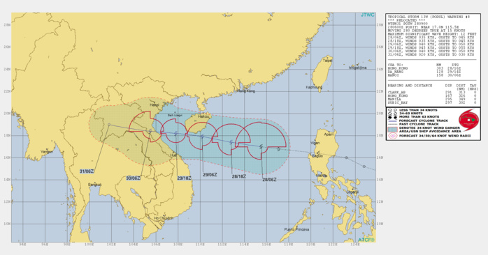 PODUL(13W) relocated, intensifying a bit over the South China Sea