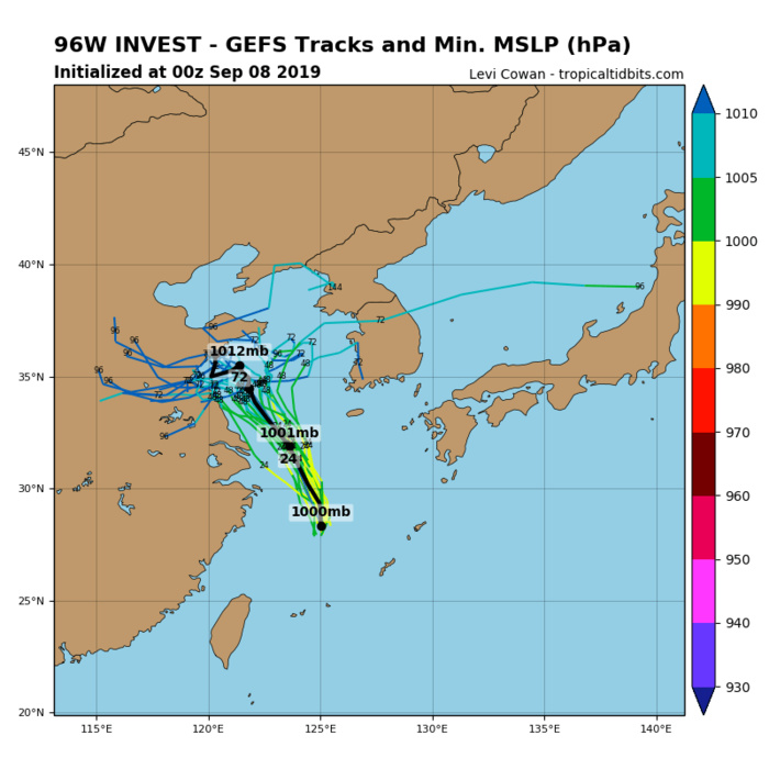 INVEST 96W: TRACK AND INTENSITY GUIDANCE