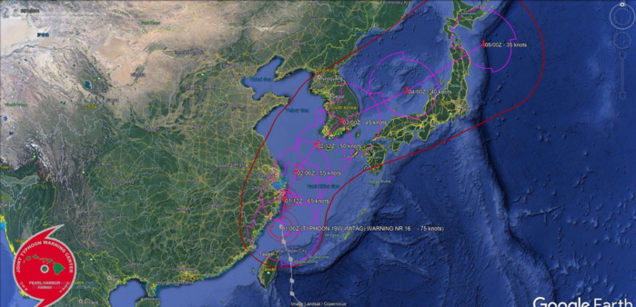 Typhoon Mitag(19W) has been rapidly losing organization 