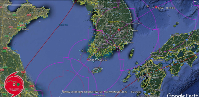 LANDFALL OVER SOUTH KOREA WITHIN 12H LANDFALL OVER SOUTH KOREA WITHIN 12H