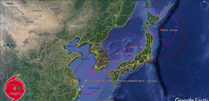 Tropical storm Mitag(19W): landfall over South Korea within 12hours Tropical storm Mitag(19W): landfall over South Korea within 12hours