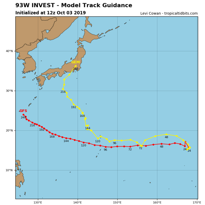 INVEST 93W: TRACK GUIDANCE INVEST 93W: TRACK GUIDANCE