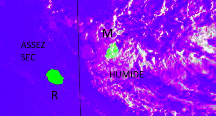 Ce matin le temps humide intéresse Maurice. La Réunion se situe encore dans une zone assez sèche à l'avant avec des averses dans l'intérieur et sur les pentes cet après midi.