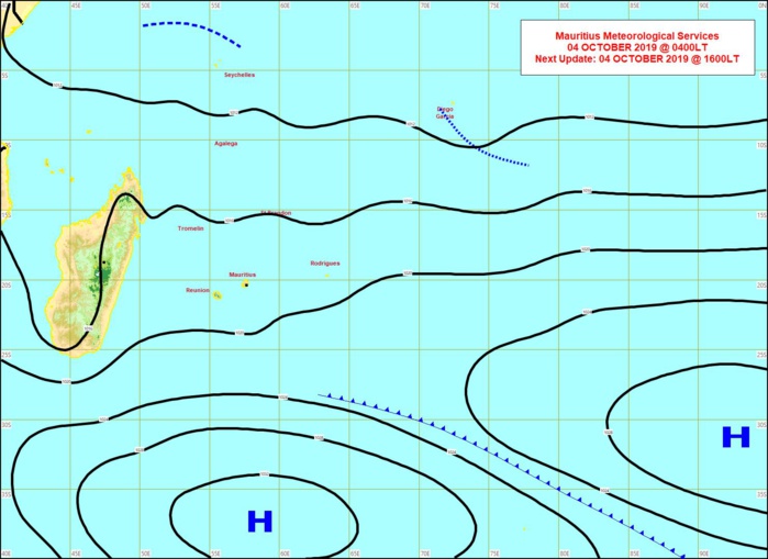Temps humide sur Maurice avec 74.0mm en 24h à Grand Bassin. MMS