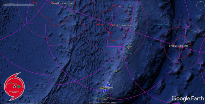 FORECAST TRACK TO THE NORTH OF THE MARIANIAS FORECAST TRACK TO THE NORTH OF THE MARIANIAS