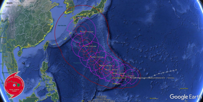 Typhoon Hagibis: extreme rapid intensification, forecast to reach cateogry 5 within 36h