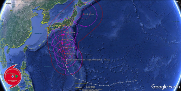 Super Typhoon Hagibis, category 5 has yet to weaken