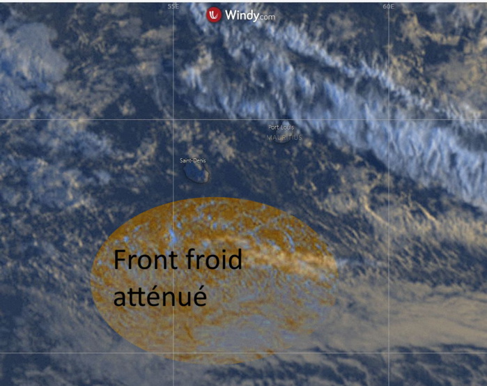 Le front froid atténué passe cet après midi, temps plus sec et plus frais jeudi et vendredi