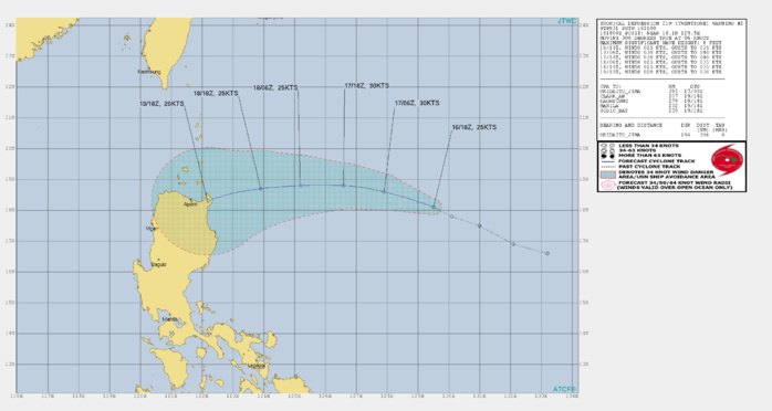 FORECAST PEAK INTENSITY OF 30KTS WITHIN 12/24H