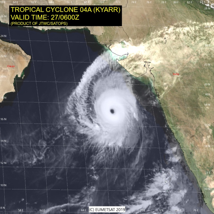 Kyarr(04A) now a Super Cyclone, the 2nd of the year for the North Indian basin Kyarr(04A) now a Super Cyclone, the 2nd of the year for the North Indian basin