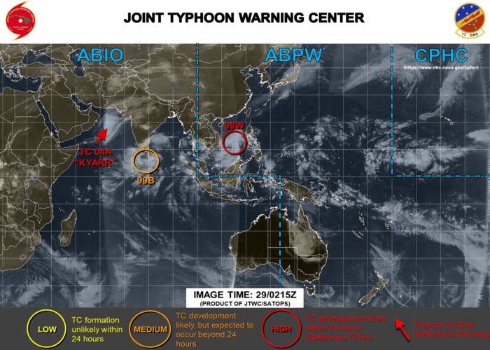 98W: HIGH. 99B: MEDIUM 98W: HIGH. 99B: MEDIUM