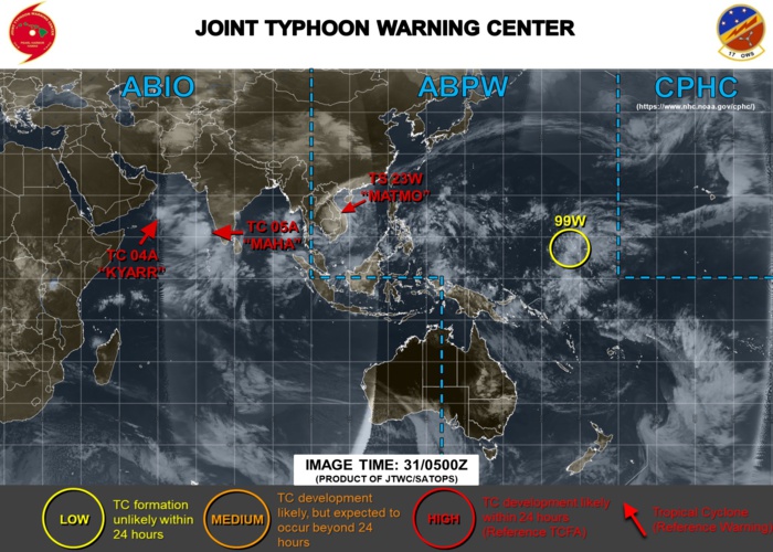 ex TS Matmo(23W), TC Kyarr(04A), TC Maha(05A) and Invest 99W updates ex TS Matmo(23W), TC Kyarr(04A), TC Maha(05A) and Invest 99W updates