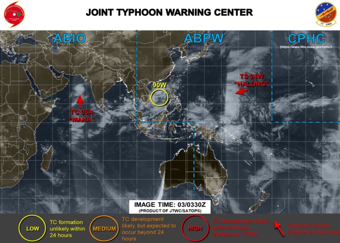 Maha(05A) and Halong(24W) both intensifying over open seas