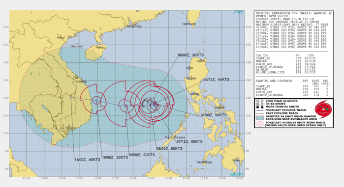 TD 25W: FORECAST TO PEAK NEAR 60KTS IN 36/48H