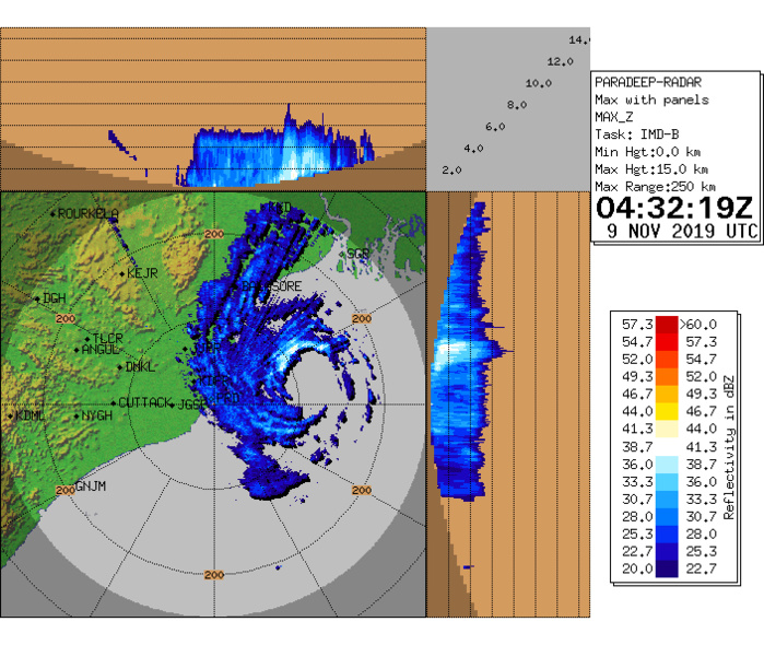 09/0432UTC. PARADEEP RADAR. IMD 09/0432UTC. PARADEEP RADAR. IMD
