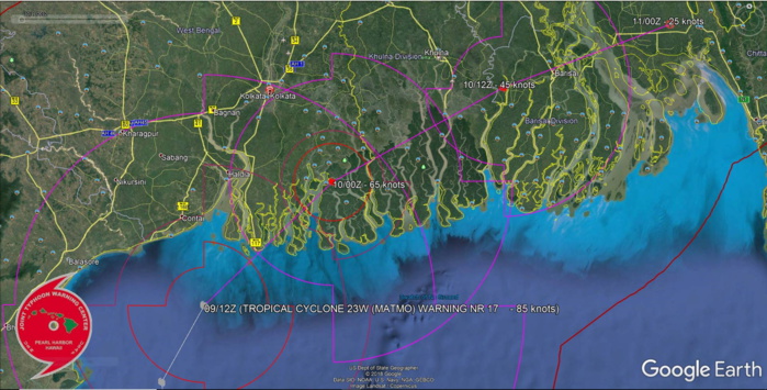 TC Matmo/Bulbul landfall approx 100km south of Kolkata as a dangerous Cat 2