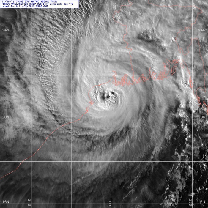 TC Matmo/Bulbul landfall approx 100km south of Kolkata as a dangerous Cat 2