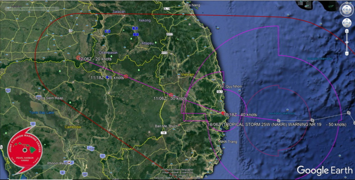 Tropical Storm Nakri(25W) making landfall shortly before 12hours