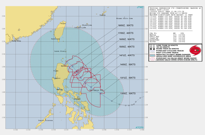 27W: INTENSITY FORECAST TO PEAK NEAR 50KTS IN 72H