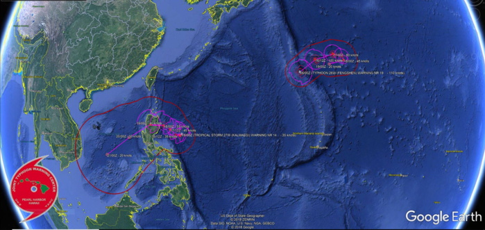 Tropical Storm Kalmaegi & Typhoon Fengshen: updates at 16/03UTC
