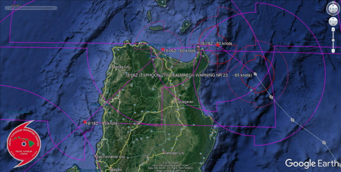 Typhoon Kalmaegi is intensifying, forecast to make landfall over Northern Luzon in apprx 24h