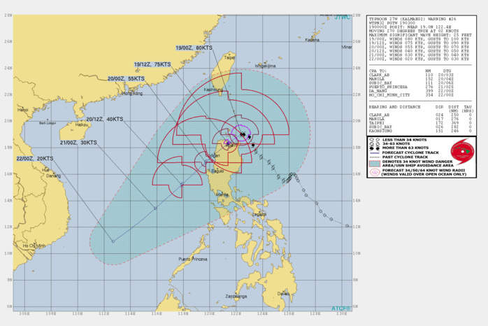 Typhoon Kalmaegi: forecast landfall near Aparri within 12h. Invest 93W: Trop Cyclone Formation Alert