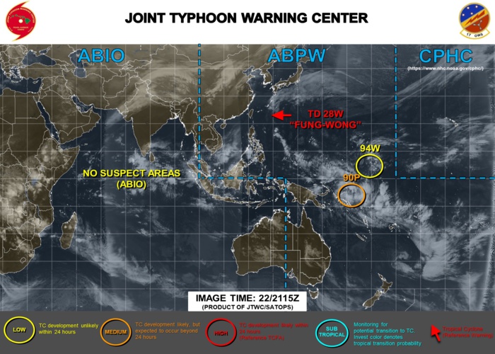 Fung-Wong(28W): Final Warning. Invest 90P: Medium and Invest 94W: Low